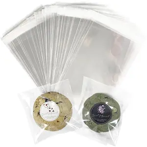 4x6 Inch Clear Cookie Bags With Seal, 100 count Individual Cookie Wrappers with Stickers, Self Sealing Cellophane Bags for Packaging ,  Giving and Party Favors