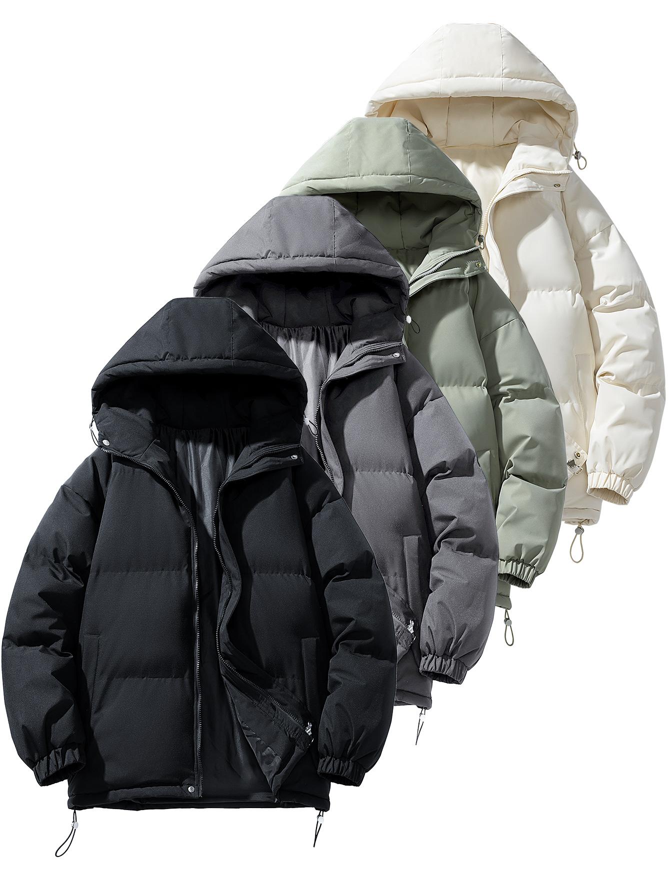 CCCMAI Men's winter warm cotton jacket Thick Winter Jacket, Autumn/Winter Outerwear,  Black Casual Outdoor Jacket, Suitable for Work, Travel, and Daily Use