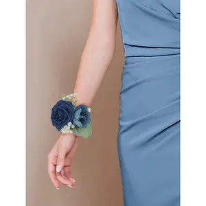 Rinlong Navy Blue Wrist Corsage Wedding Flower