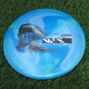 Discraft Special Blend Titanium Metallic Big Z Pearl Nuke with 2026 Ezra Aderhold Tour Series Stamp - 177.1g - Blue Swirls On Light Blue