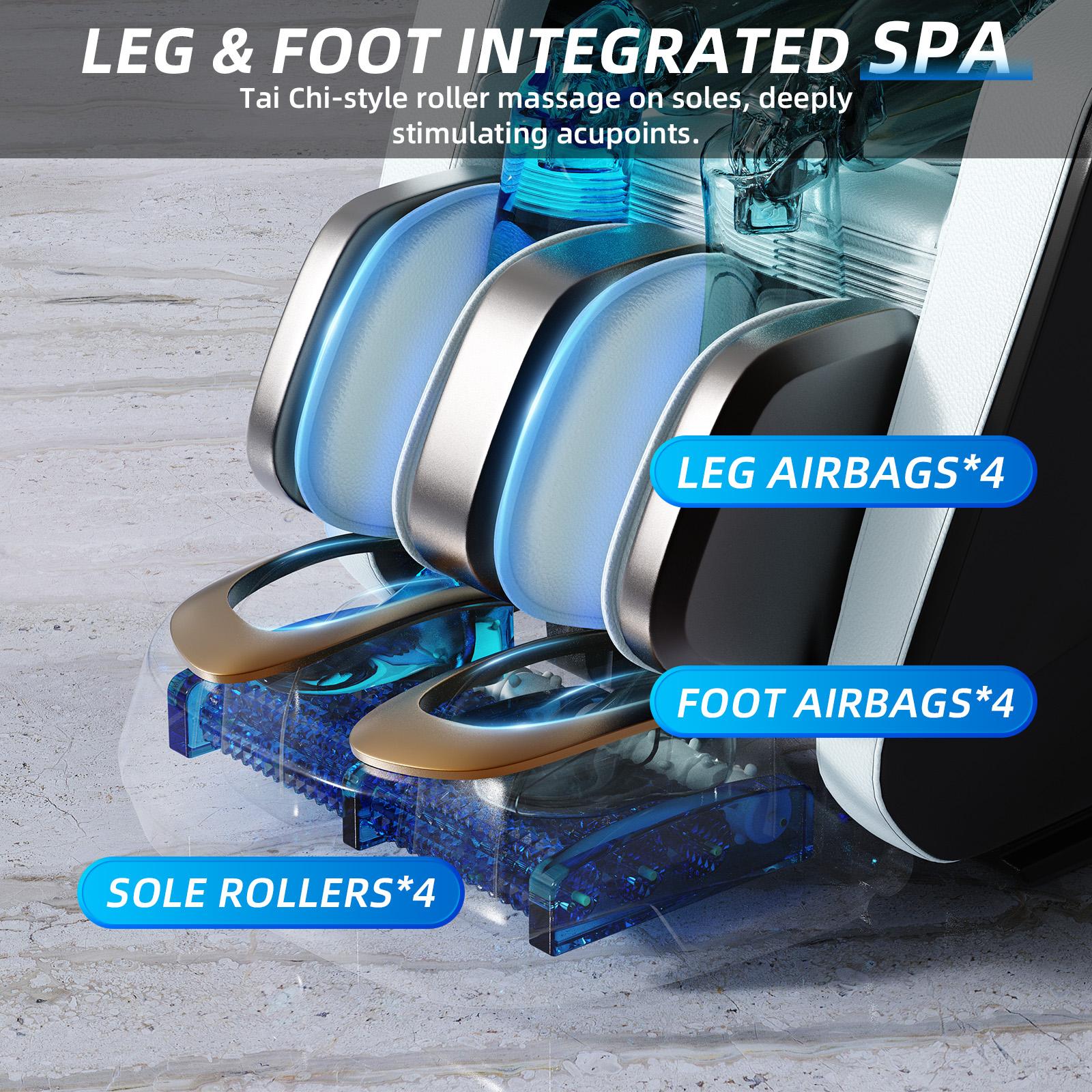 4D Full Body Massage Chair, Zero Gravity SL-Type Rail Shiatsu Massage Chair, with core heating function, body scanning function, deep yoga stretching, airbags, heating function, foot rollers, and high-end touchscreen. Bluetooth Gift