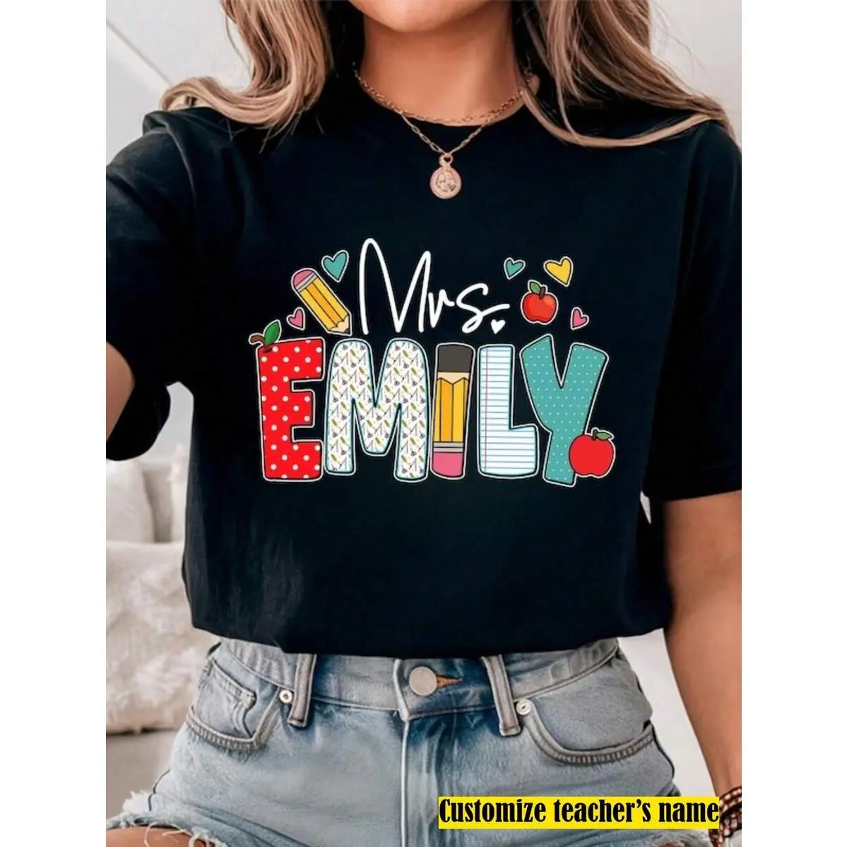 1pc Custom Teacher Shirt, Teacher Name Shirt, Teacher Gifts Personalized, Teacher Appreciation Gifts, Back To School Shirt, Gift For Teacher tiktokshopspringglowup,summervibes outdoorfun(200)