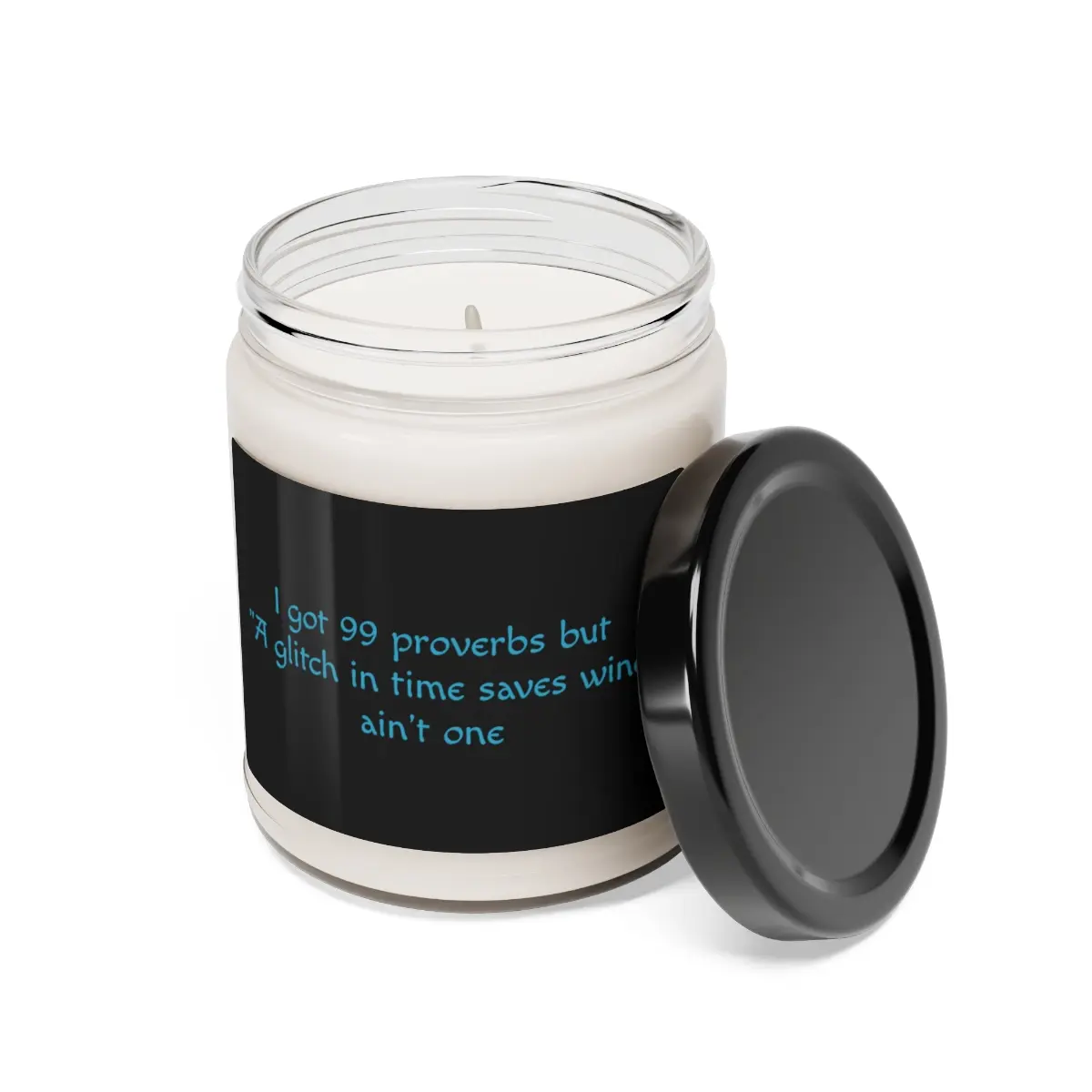 A Glitch in Time Saves Wine: Twisted Wisdom Scented Soy Candle, 9oz Aroma Decor Glass Light Glossy Jar Wick Decoration Freshener