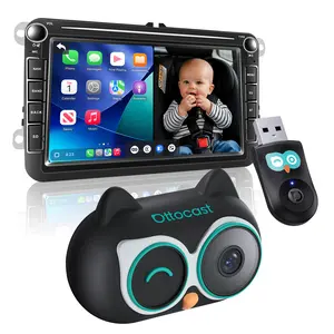 OTTOCAST Cabin Care Adapter 2026,2-in-1 Baby Car Camera & Wireless CarPlay Adapter-No Extra Screen Needed,1080P Car Baby Monitor for No-Glow Night Vision,150°Wide Angle,Plug&Play(No Android Support)