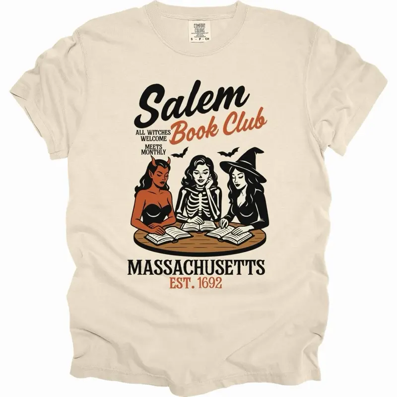 Comfort Colors Salem Book Club Halloween Graphic Tee