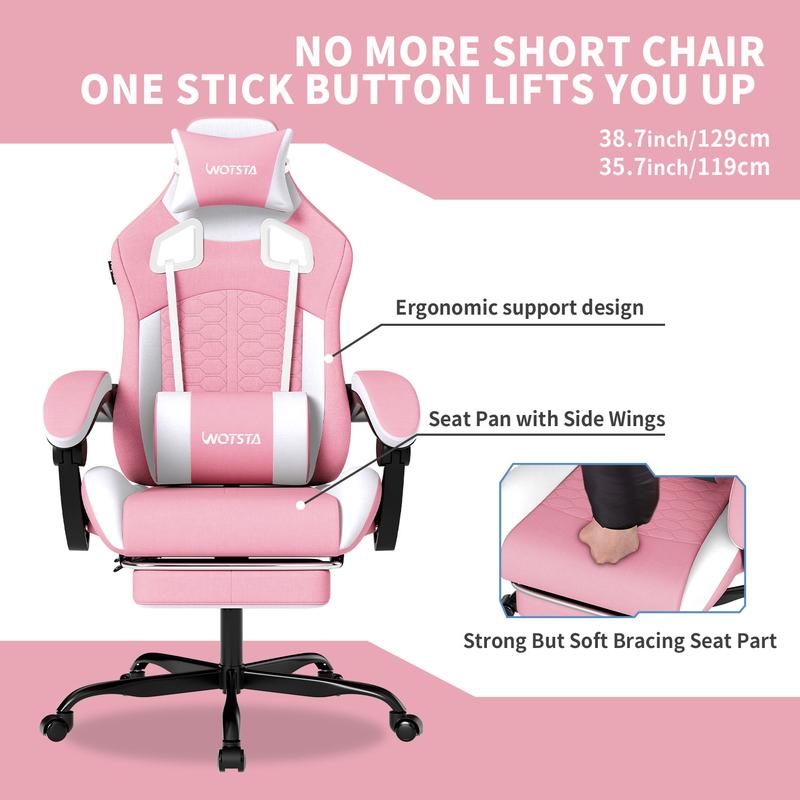 SUIKDA Gaming chair for home use, reclining office chair, student dormitory gaming chair, comfortable chair for long periods of sitting, height-adjustable office chair