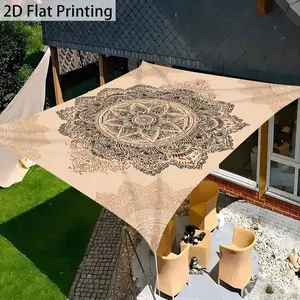 1Pc Mandala Bohemian-Style Sunshade Canopy, made of lightweight polyester, suitable for beach outings, camping, garden picnics, and backyard decoration, outdoor adventures (support poles not included)