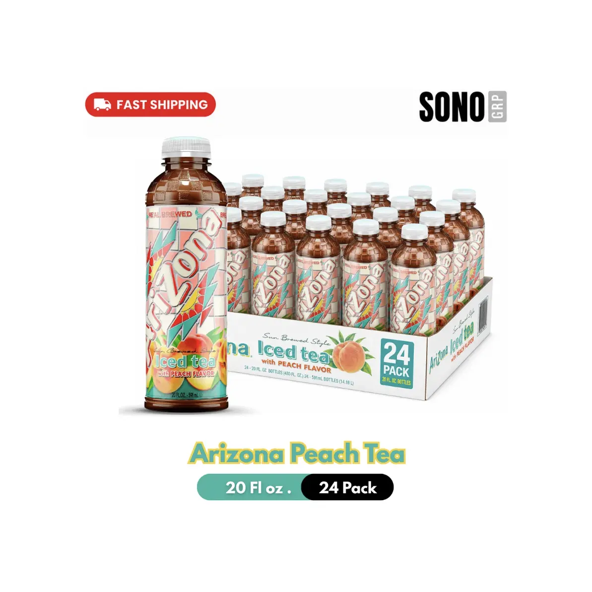 AriZona Ice Tea, 20 Fl Oz (Pack of 24)