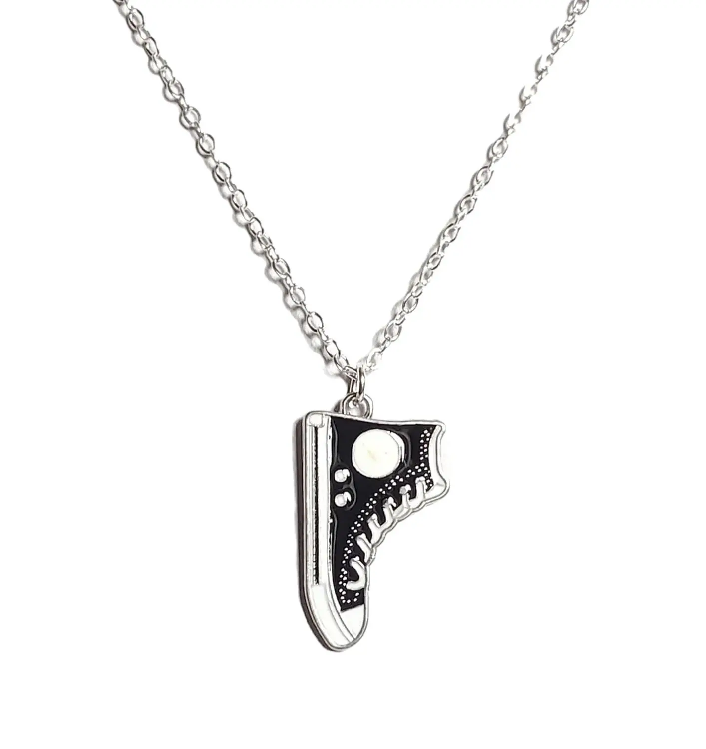 Retro Black Hi Top Sneaker Necklace
