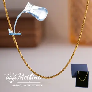 Hip Hop Fashion Cuban Chain 3mm Twist Rope Chain Necklace, 16" Inches-30" Inches
