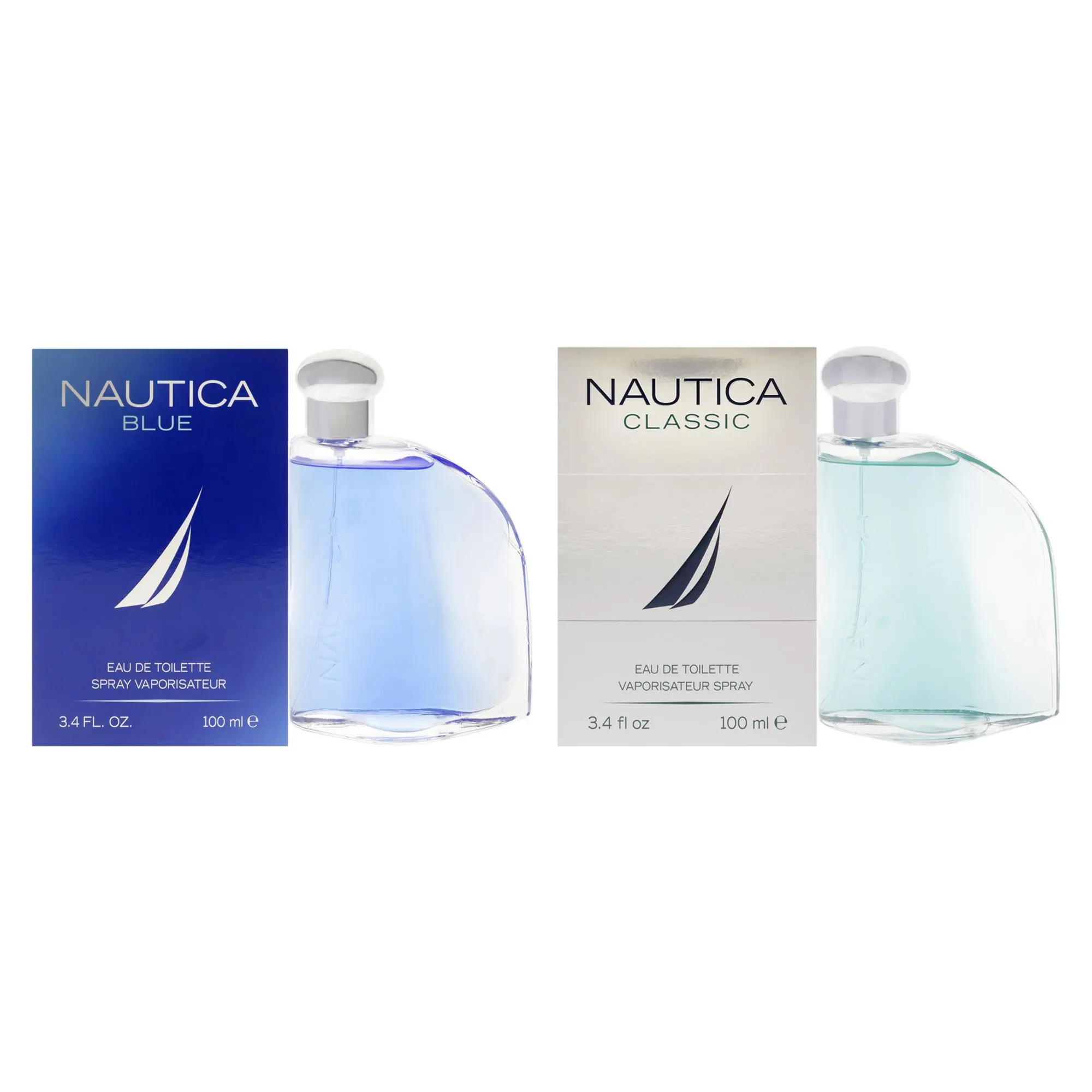 Nautica Classic Blue Male Wear Kit Set for Men - 2-Pc 100 ml (3.4oz) Spray Type Perfume (2 Perfumes Total)