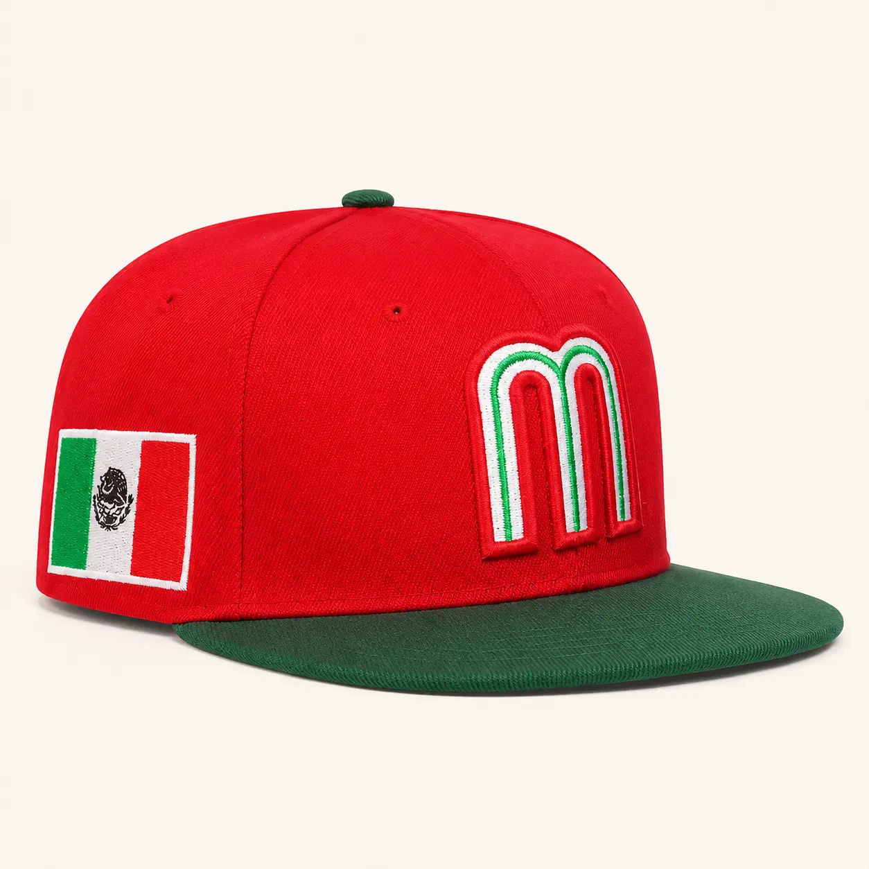 2026 New Unisex Baseball Cap - Mexico Flag Letter M Flat Brim Dad Hat, Breathable Lightweight Adjustable Customizable Hip Hop Hat for Sports, Travel, Flat Bill Cap, Casual Baseball Cap
