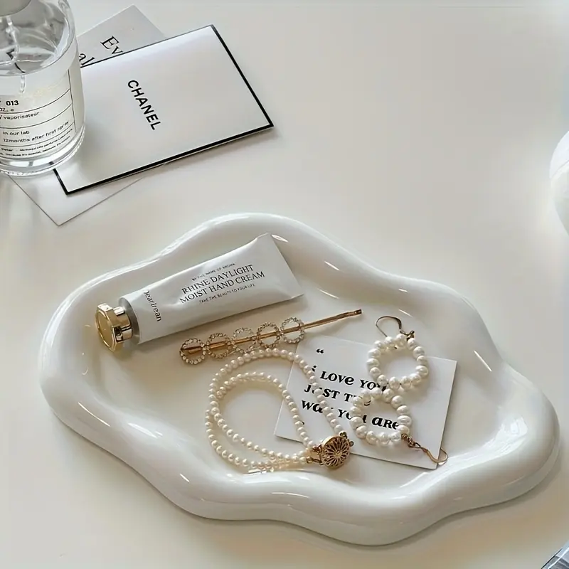 Cloud-Shaped Jewelry Display Tray, Single-Layer Storage Box, Perfume Stand, Home Decor, Living Room, Desktop Decoration, Wedding Gift