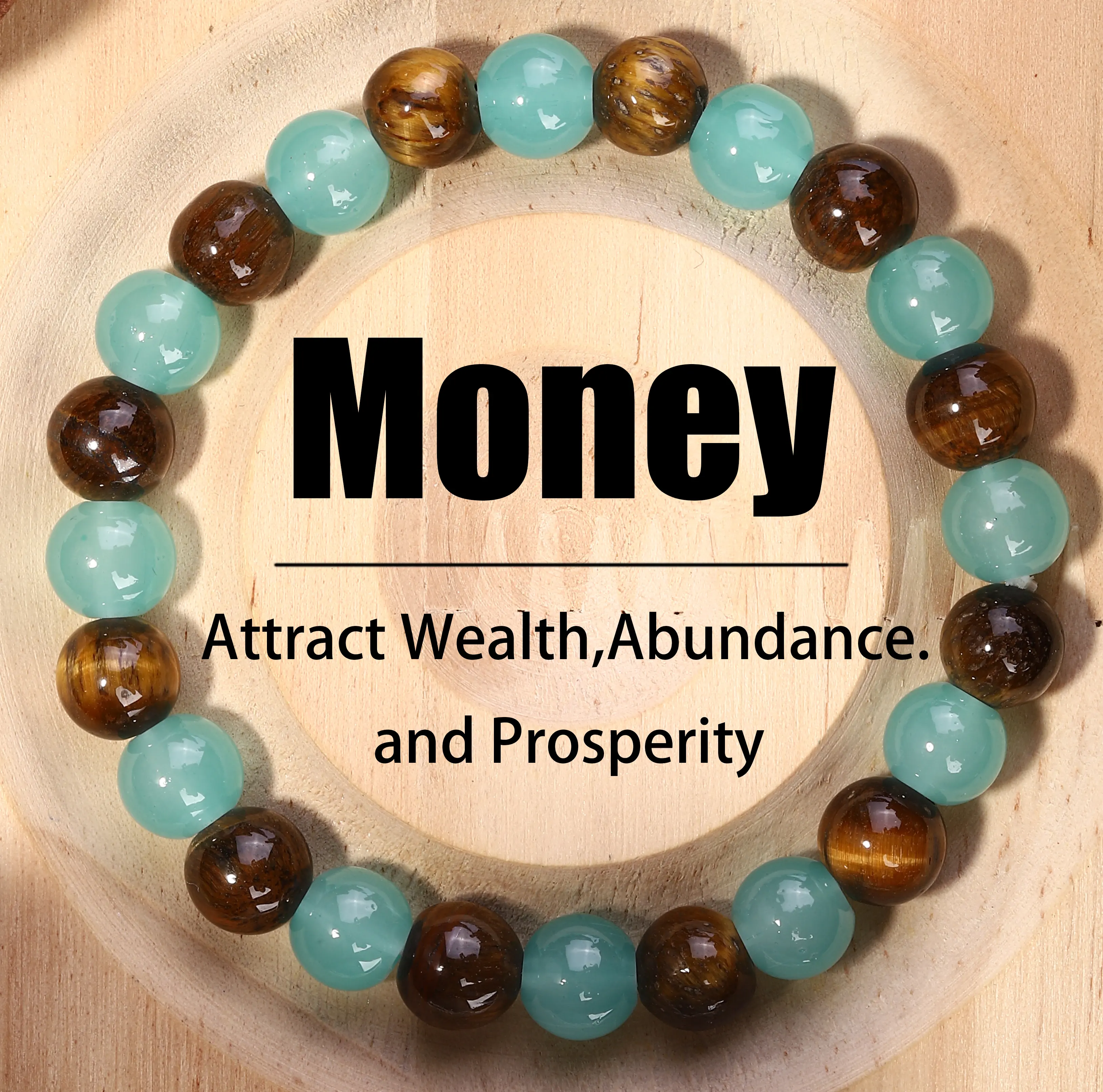 1pc Money Attraction Bracelet with Green Aventurine & Tiger Eye and New style- Solid Unscented Prosperity & Wealth Amulet for Birthday, Summer Vacation & Theme Parties Jewelry Charms Abundance #Fashionweek#Fallfreshness#2025 US Black Friday