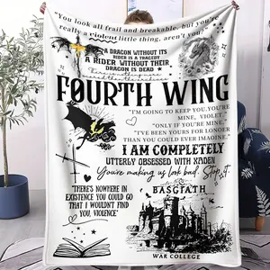 The dragon pattern in "The Fourth Wing" is suitable as a birthday or holiday gift. It is a soft, warm, and lightweight slogan print that is suitable for decorating beds, sofas, cars, and rooms Stylish Blanket
