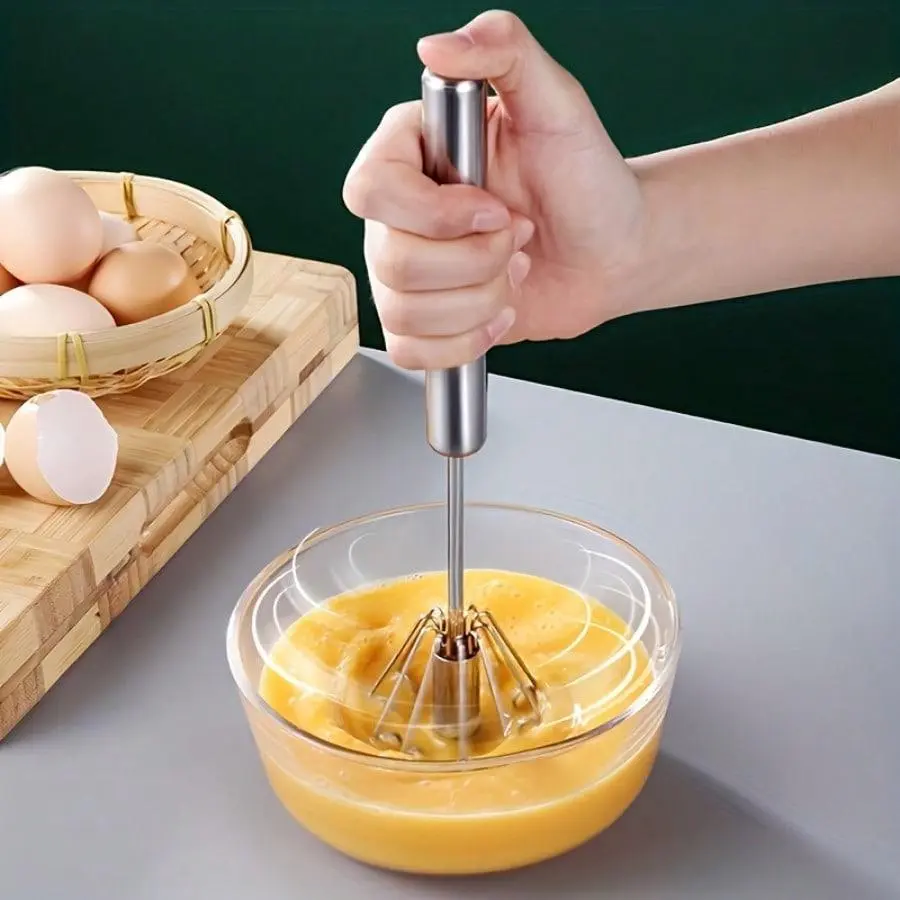 [1pc Multifunctional Whisk & Frother] 1pc Multifunctional Stainless Steel Whisk & Milk Frother, Home Baking Tools, Cream Egg Hand Blender, Household Push Blender Blender - Egg Whisk, Milk Frother, Hand Push Blender Blender Multi-Tool Cooking and Baking: B