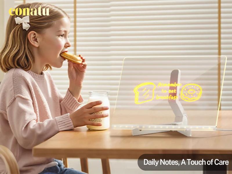 Conatu 儿童亚克力画板,亚克力干擦发光板,带支架、马克笔、湿巾、喷雾瓶和描图纸,可擦写重复使用,适合儿童学习,是生日、万圣节、圣诞节的理想礼物,也可作装饰霓虹灯。 Conatu 儿童亚克力画板,亚克力干擦发光板,带支架、马克笔、湿巾、喷雾瓶和描图纸,可擦写重复使用,适合儿童学习,是生日、万圣节、圣诞节的理想礼物,也可作装饰霓虹灯。