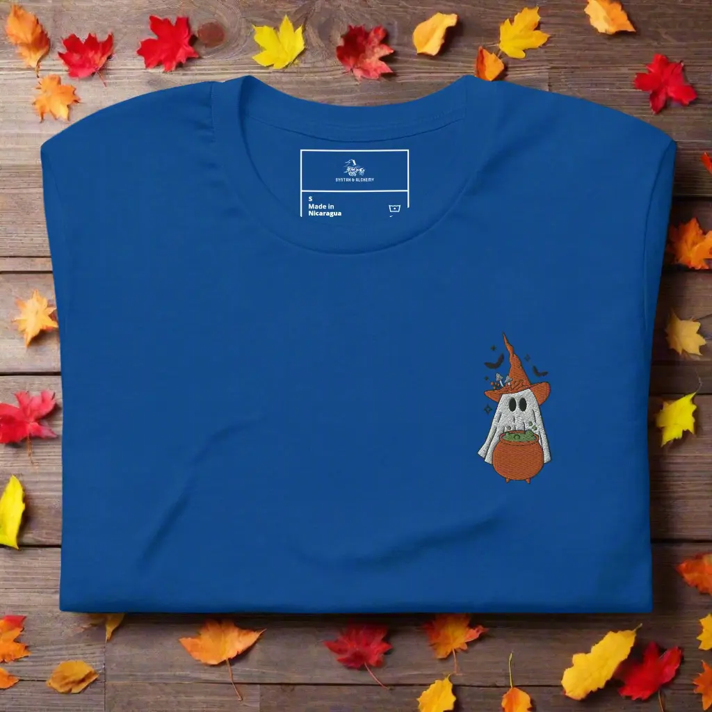 Ghost Cauldron | Airlume Cotton T-Shirt | Embroidered