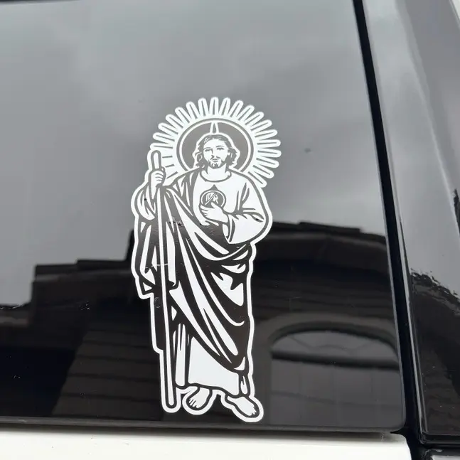 San Judas Tadeo Black & White Sticker - Many Sizes Decor Decorative