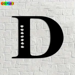 1pc Letter D Metal Wall Art, Stylish Letter D Statue Mural, Ideal Gift for New Year, Christmas, Alphabet Decor Enthusiasts, , Perfect for Living Room Wall & Garden Fence, Unique Home Accent for Letter Art Lovers