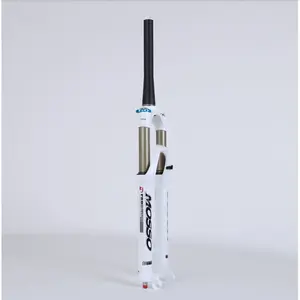 MOSSO P3 MTB Air Suspension Fork, 27.5", Tapered Steerer, Manual Lockout, Disc Brake, White