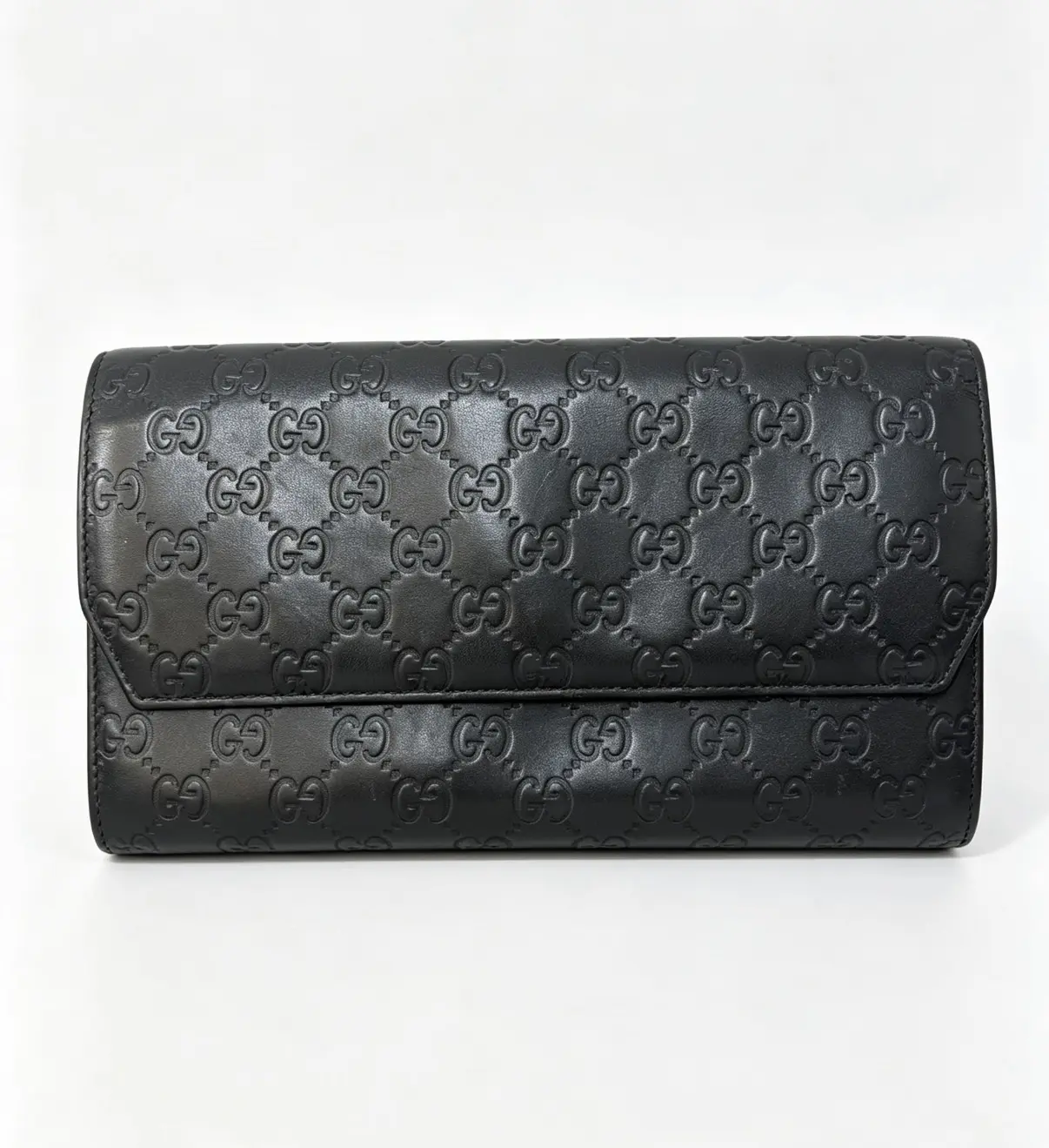 Pre-owned GUCCI Imprint Long Wallet /Passport Holder)