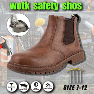 Wotk Safety Shoes Triple Defense Splash-proof Smash-proof Puncture-proof Breathable Chemical Resistant for Lab Workers Size 7-12