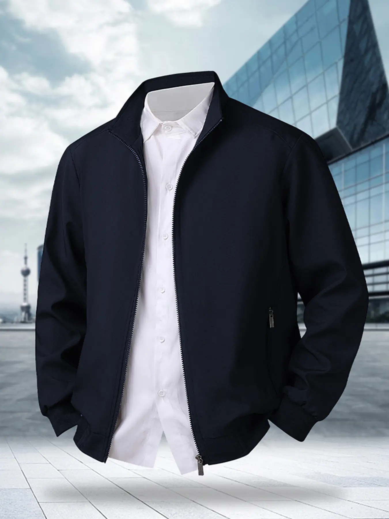 Men’s jacket, jacket, casual outerwear, spring/autumn new trendy jacket top, men’s sportswear, menswear, men’s stand-collar casual jacket
