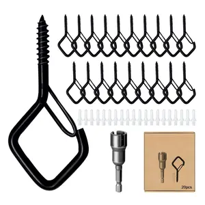 20 PCS Q-Hanger Hooks for String Lights, Ceiling Hangers for Plants & Wind Chimes, Christmas Decorations Outdoor Hooks Flower Organiser