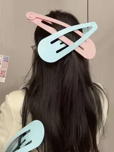 1Pc Giant Pastel Color Bb Hair Clip, Extra Large Bangs Hairpin, Aesthetic Rave Festival Hair Decoration, Cute All-Over Print Style, Hair Claw