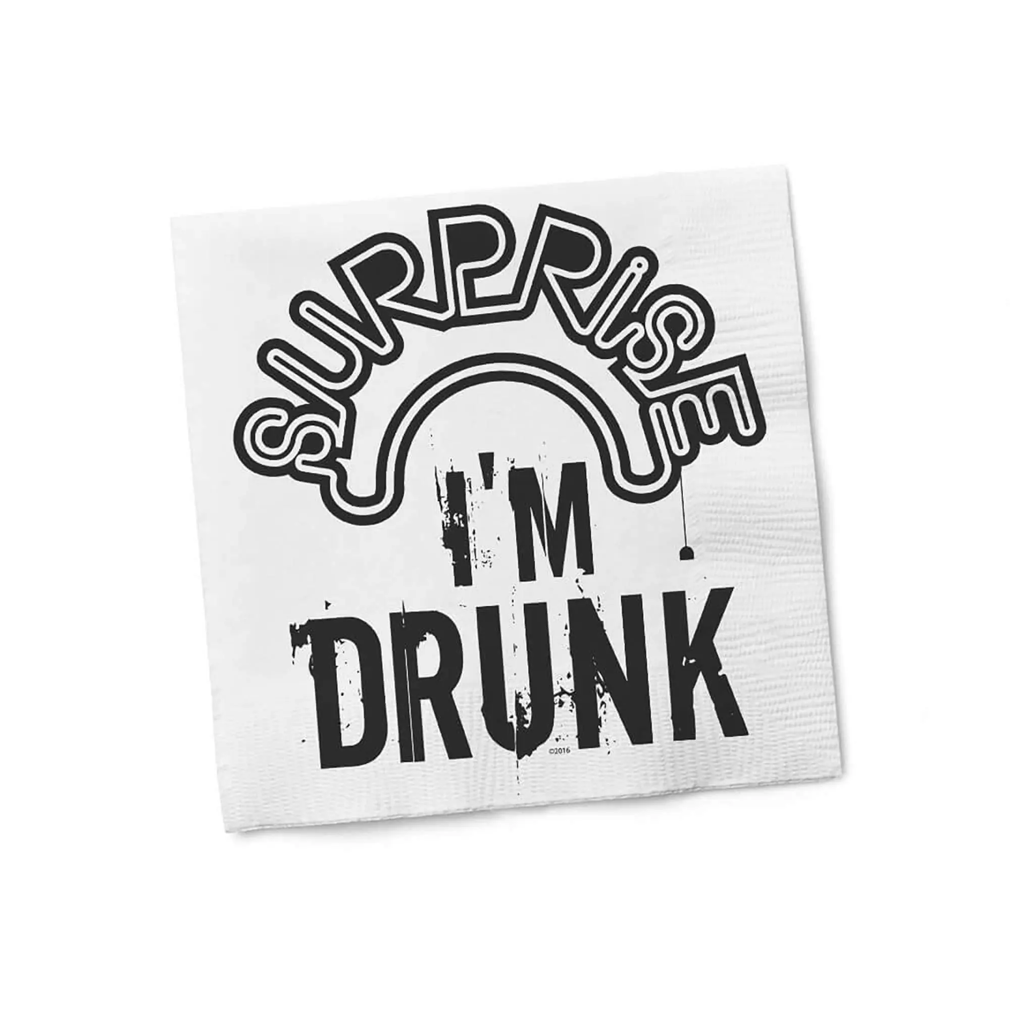 Twisted Wares - Funny Cocktail Napkins - URPRISE I'M DRUNK - Boutique Cocktail Napkins - Perfect for any Celebrations 5"X5" (20 Pack)