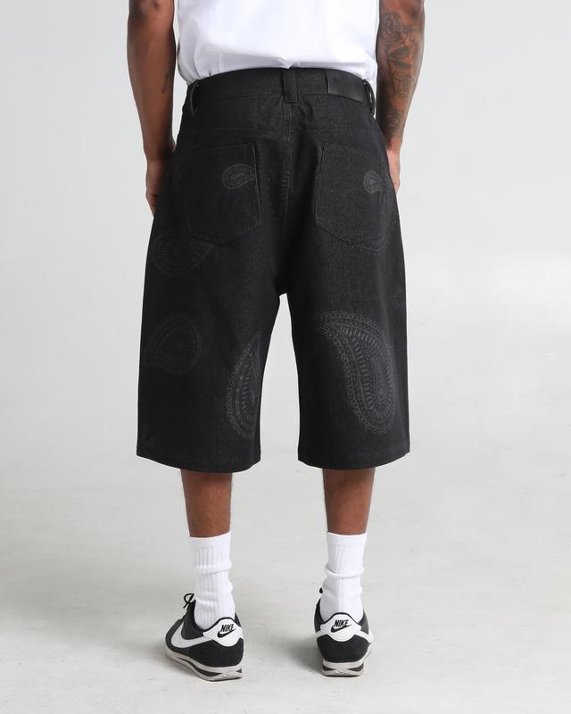 Paisley Denim Shorts