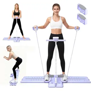 Foldable Ski Machine Exercise Equipment, Adjustable Height Simulated Ski Trainer Machine for n with Resistance Bands, Foldable Ski Machine Exercise for Home, Glute & Leg Toning
