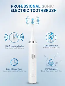 Premium Sonic Electric Toothbrush, Advanced Cleaning Technology for Healthier Teeth & Gums, Removes Plaque, Whitens & Freshens Breath, Smart Timer, Multiple Modes, Waterproof Rechargeable Design for Modern Oral Care