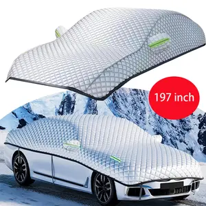 197'' Large Car Windshield Snow Cover, Frost Ice Windscreen Covers,Thickness Snow Protector Covers with Side Mirrors Cover Easy to Use Fit for Car SUV CRV Trucks MPV Length 181'' to 195''