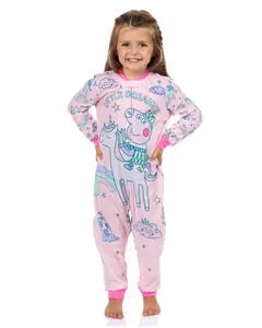 Peppa Pig Pajamas Little Dreamer Toddler Girls' Fleece Zip Front Footless Sleeper