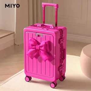 durable ab luggage 20-inch small carry-on suitcase with a front opening for women in 2025 new model bag charms multi-functional password travel suitcase aesthetic luggage TSA Lock locked luggage