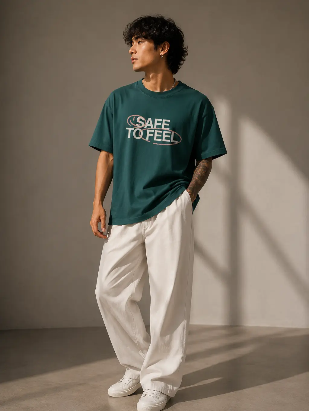 gac nation Unisex Heavyweight Graphic Streetwear Feel Tee    - Dark Green
