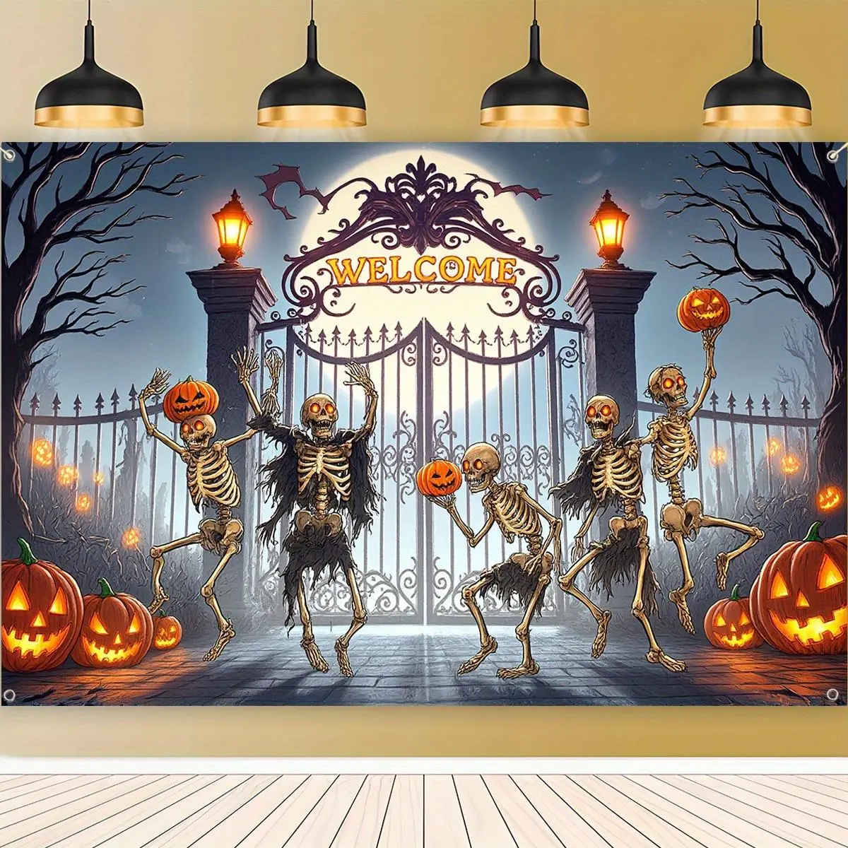 Halloween Themed Backdrop, 1 Count Halloween Party Decor Backdrop, Versatile Backdrop for Halloween & Birthday Celebrations, Banners