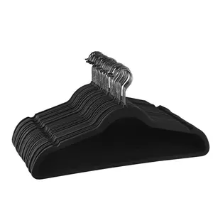 212 MAIN Black Heavy-Duty Felt Hangers - 30-Piece, Velvet Slim Profile, Stainless Steel Metal Swivel Hooks, Hanging Strap for Sports & Outdoor Boxing & Martial Arts Gear
