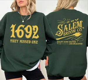 Salem Broom Co Sweatshirt, Funny Halloween Sweatshirt, Halloween Gift Salem 1692 Sweatshirt, Funny Witchy