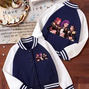 Girls' Baseball Jacket Coat, Teen Titans Jackets, Cool Devil Cartoon Design