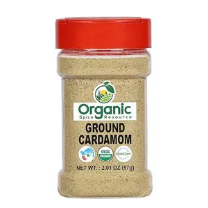 Organic Cardamom Ground/Powder 2.01 oz - 57g USDA Organic Vegan Non-GMO 100% Raw from India Spice Flavor Spice Dried Flavor
