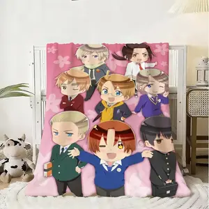 H-Hetalia W-World Stars Throw Flannel Fluffy Soft Blanket Warm Skin-Friendly Throw For Sofa Bed Office Nap Winter