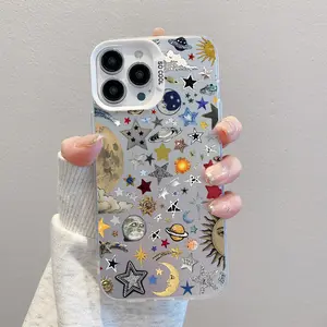 TPU Case for iPhone 16 Pro Max 15 Plus 14 13 12 11 XR XS Galactic Starry Night Sky Aesthetic, Trendy, Pattern Phone Cover  case