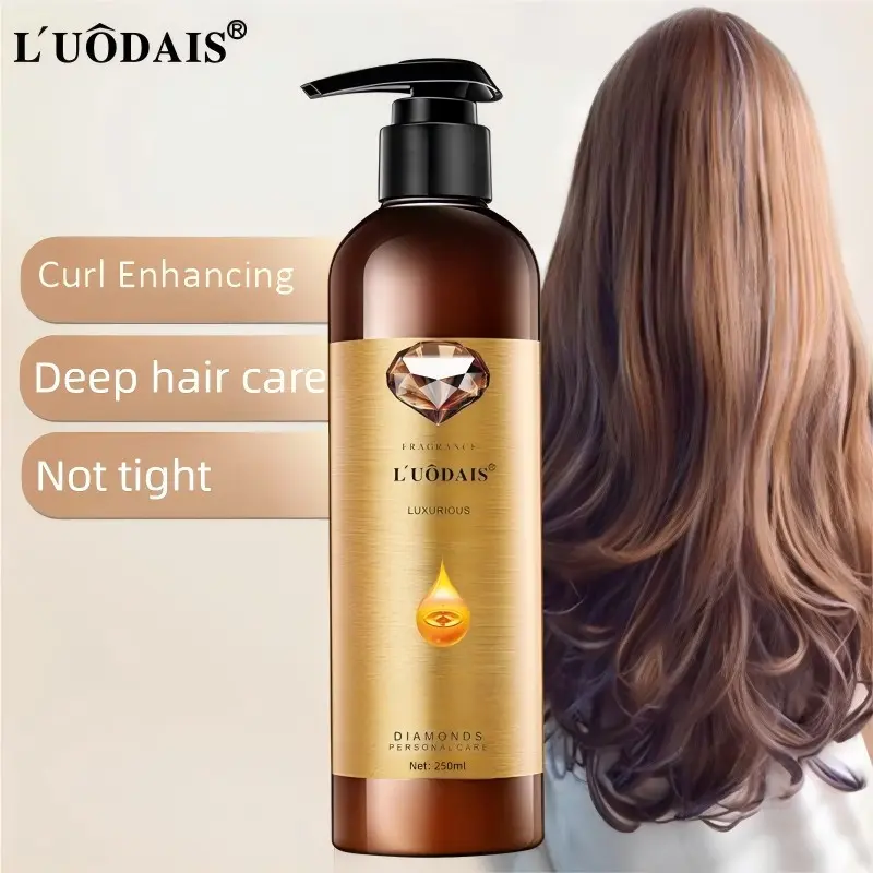 L'UODAIS 250ml Leave-in Luxury Diamond-Scented Styling Gel, Curly Hair Products, A Curl-Defining Cream that enhances natural curls, maintains moisture, and locks in your style, adds volume and bounce for a fluffy look, offering long-lasting hold