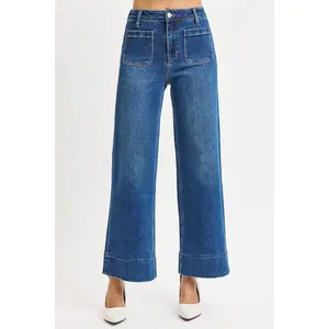 Risen Trina High Rise Crop Wide Jean