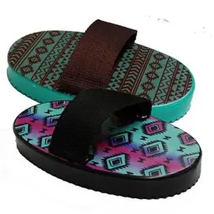 Molded Plastic Navajo Print Curry Comb