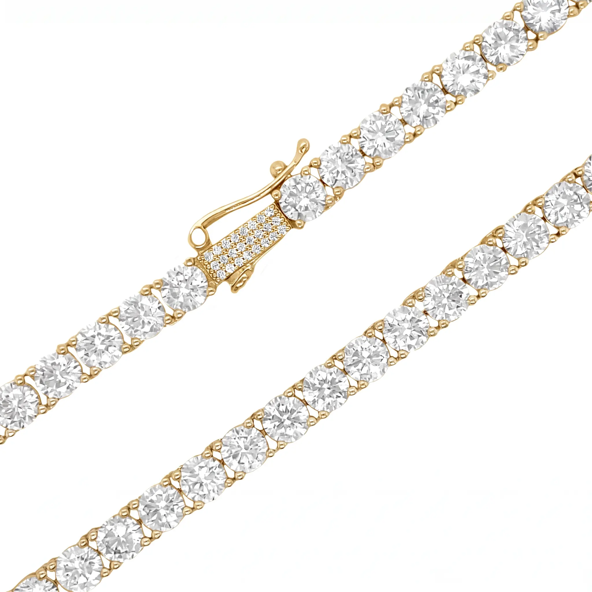 GLD 5mm Diamond Tennis Chain in Yellow Gold - Perfect Gift #TikTokShopBackToSchool