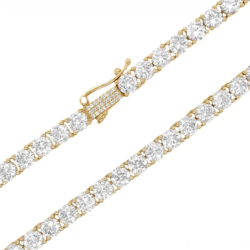 GLD 5mm Diamond Tennis Chain in Yellow Gold - Perfect Gift